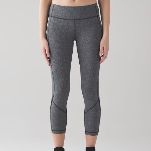 Lululemon Pace Rival Crop 22" Heathered Black 4 - Picture 1 of 11